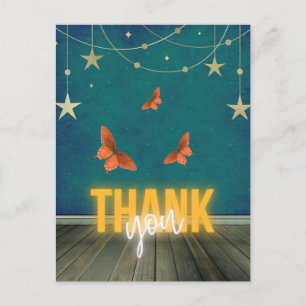 Magical Neon Lights & Butterflies Postcard