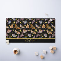 Magical Night Moth Faux Gold Glitter Starts Name