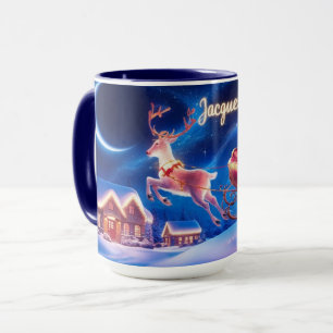 Magical Night Ride Santa Claus and His Radiant Mug