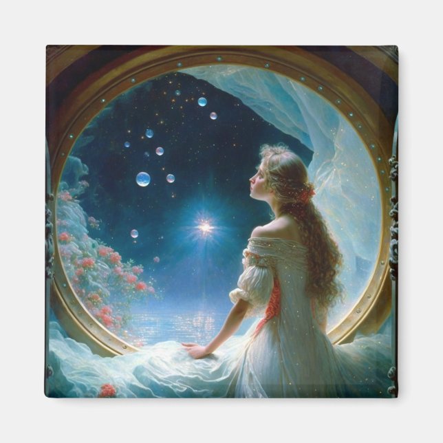 Magical Night Scene Fantasy Art Magnet (Front)