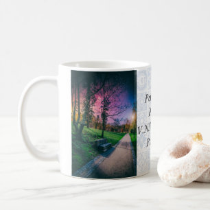 Magical night sky in a park with colourful sky coffee mug