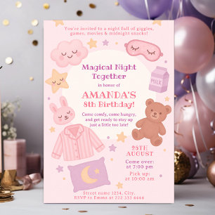 Magical Night Together Sleepover Birthday Party Invitation