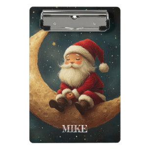 Magical Night with Crescent Moon and Santa Claus Mini Clipboard