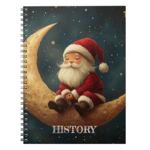 Magical Night with Crescent Moon and Santa Claus Notebook
