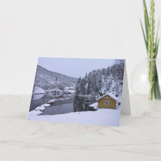 Magical Norwegian Winter Scenery Blank Card