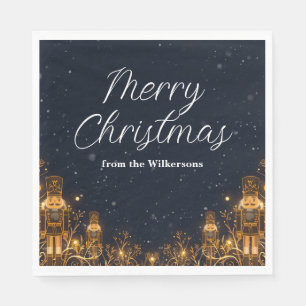Magical Nutcracker Winter Night Custom Name Xmas Napkin