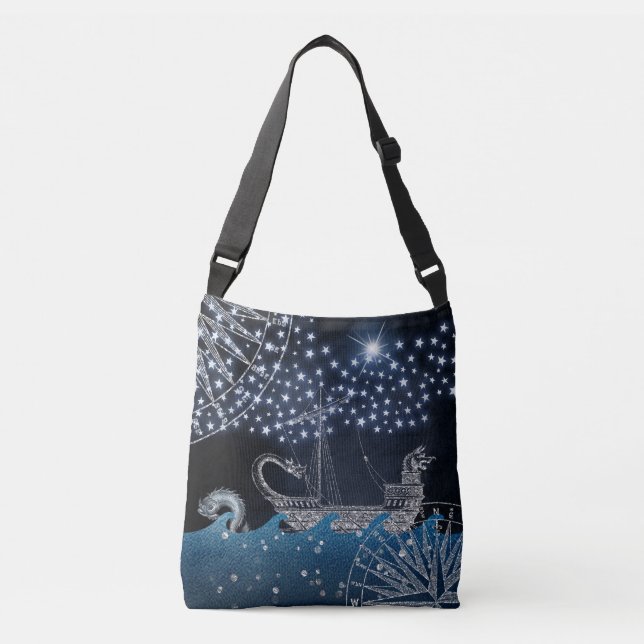Magical Ocean Nautical Mystical Cross Body Bag (Front)