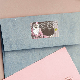 Magical Old Wizard Elf Magic Wand Star Rectangular Sticker