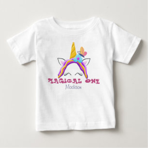 magical one baby first birthday personalised name T-Shirt