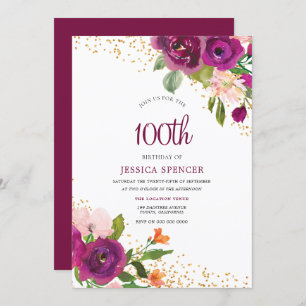 Magical One Hundred 100th Birthday Invite