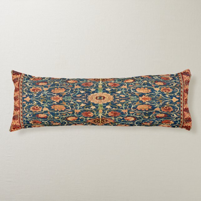 Magical Oriental Rug Pattern in Blue and Red Body Cushion (Front)