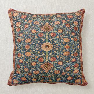 Magical Oriental Rug Pattern in Blue and Red Cushion