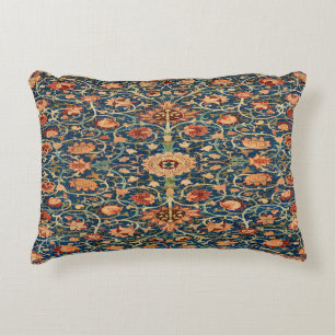 Magical Oriental Rug Pattern in Blue and Red Decorative Cushion
