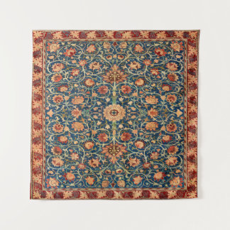 Magical Oriental Rug Pattern in Blue and Red Tapestry