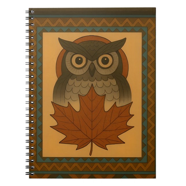 Magical Owl Design with Beaded Look Notebook (Front)