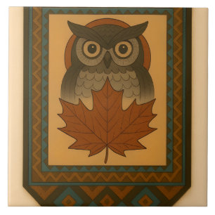 Magical Owl Design with Beaded Look Tile
