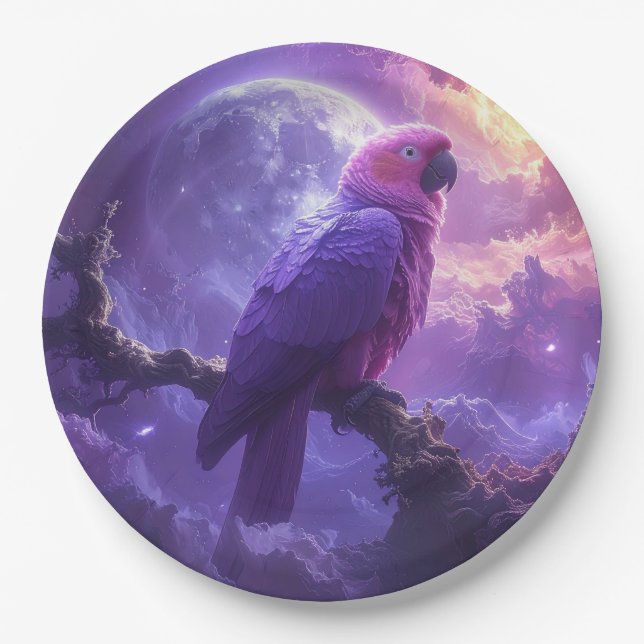 Magical Parrot Paper Plate (Front)