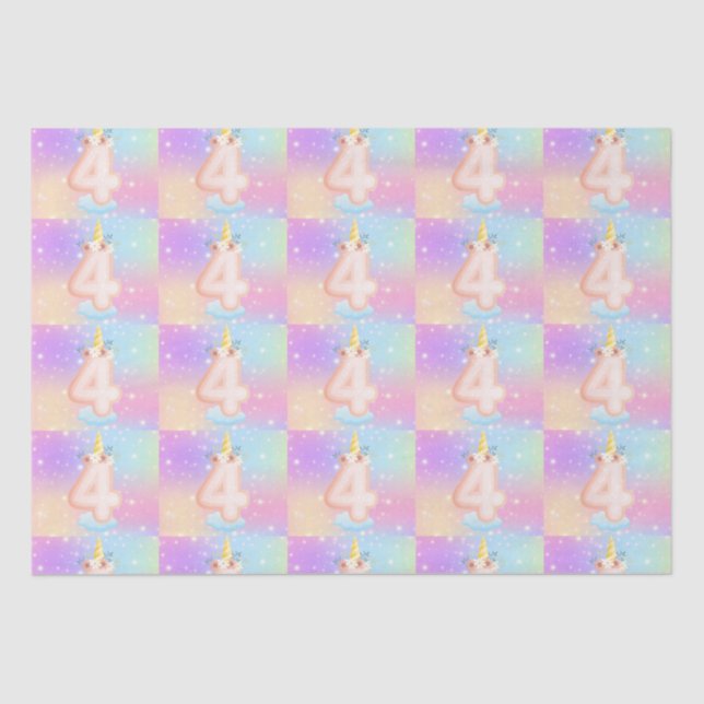 Magical Party Birthday Number Tissue Paper (Front)
