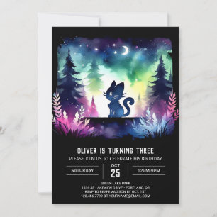 Magical Pastel Cat Birthday Invitation