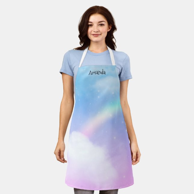 Magical Pastel Clouds and a Rainbow Apron (Worn)