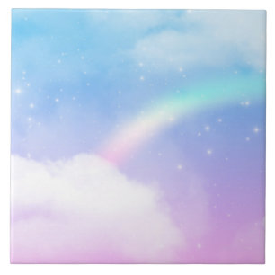 Magical Pastel Clouds and a Rainbow Tile