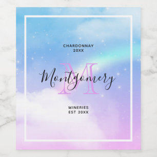 Magical Pastel Clouds and a Rainbow Wine Making Wine Label