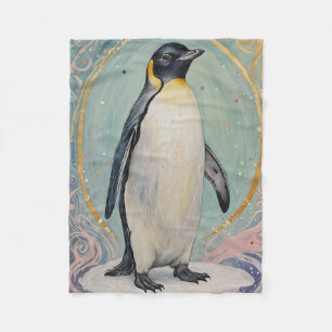 Magical Pastel Penguin Fleece Blanket