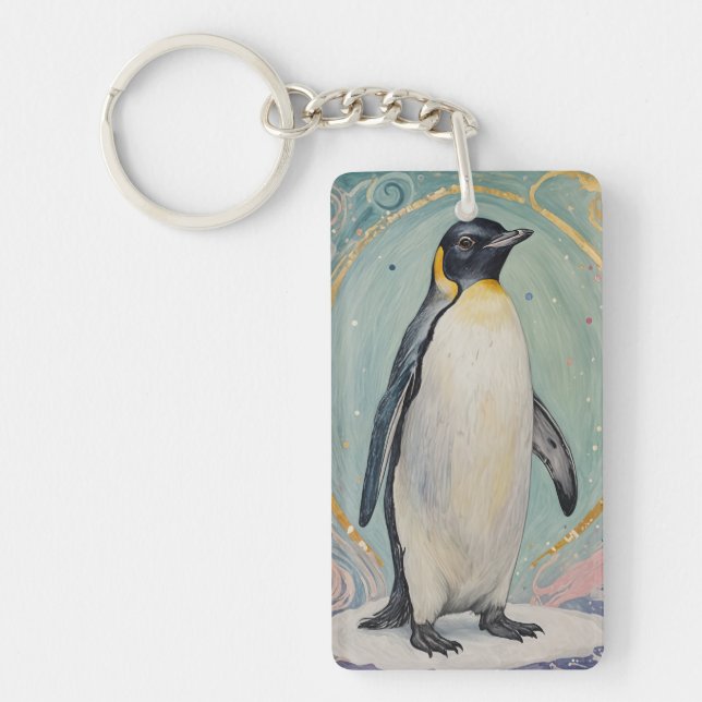 Magical Pastel Penguin Key Ring (Front)