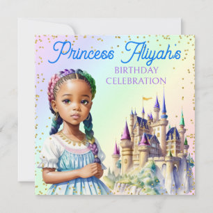 Magical Pastel Princess Fantasy Rainbow Castle Invitation
