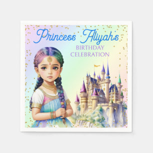 Magical Pastel Princess Fantasy Rainbow Castle Napkin