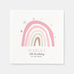 Magical Pastel Rainbow Kids Birthday Party Napkin