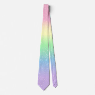 Magical Pastel Rainbow Stars Tie