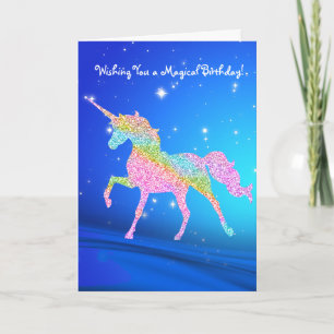 Magical Pastel Rainbow Unicorn Birthday Card