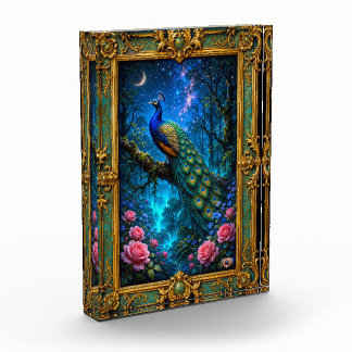 Magical Peacock Within Enchanted Whispering Forest Photo Block