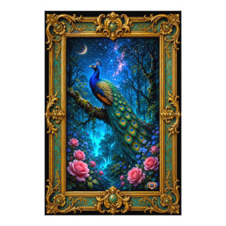 Magical Peacock Within Enchanted Whispering Forest Photo Print