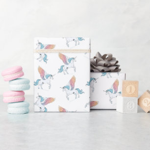 Magical pegasus unicorn pattern wrapping paper