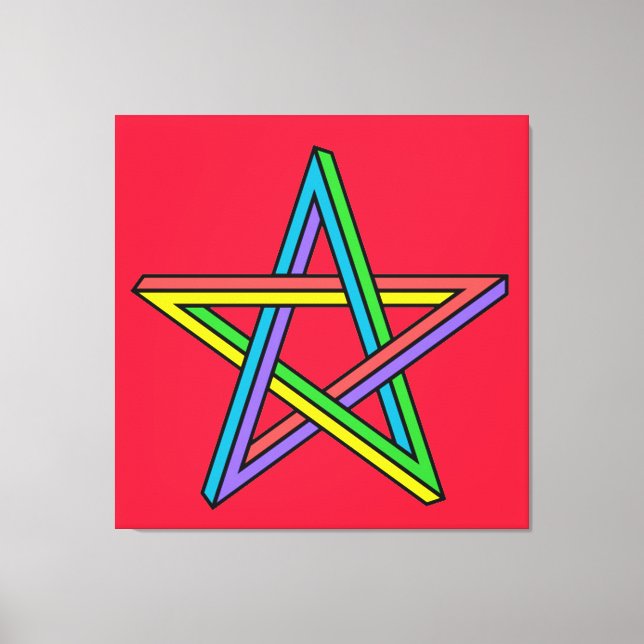 Magical Pentacle Stretched Canvas Print (Front)