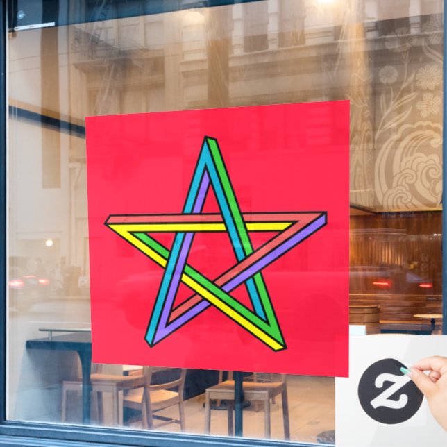 Magical Pentacle  Window Cling (Cafe Window)
