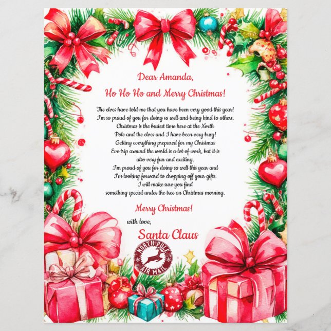 Magical Personalized Letter from Santa Claus (Front)