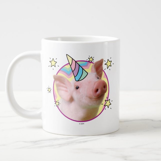 Magical Piglet Unicorn Large Coffee Mug (Left)