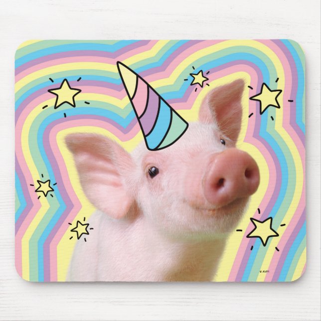 Magical Piglet Unicorn Mouse Mat (Front)