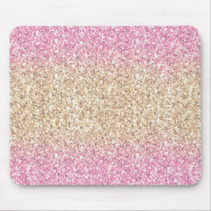 Magical Pink and Gold Glitter Ombre Mouse Mat