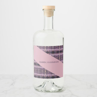 Magical pink background name Personalised  Liquor Bottle Label