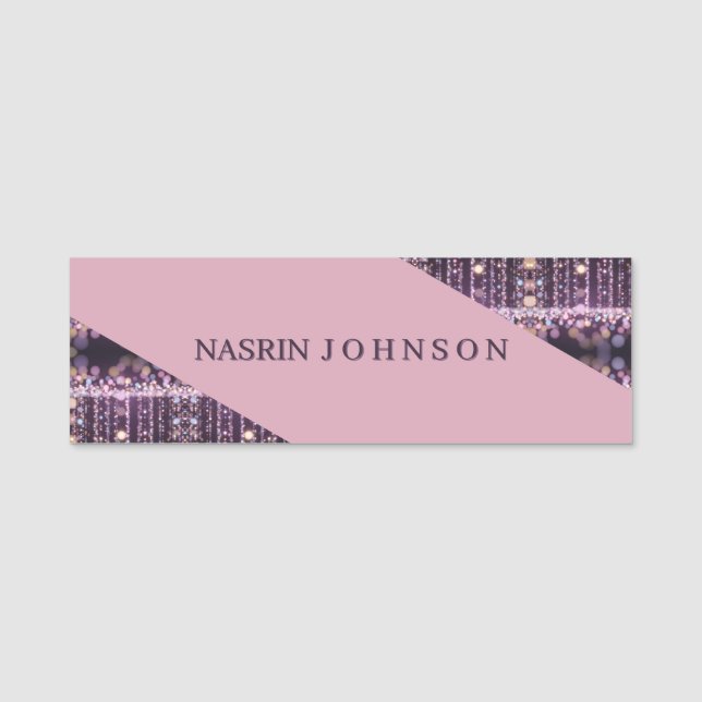 Magical pink background name Personalised  Tag (Front)