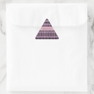 Magical pink background name Personalised  Triangle Sticker