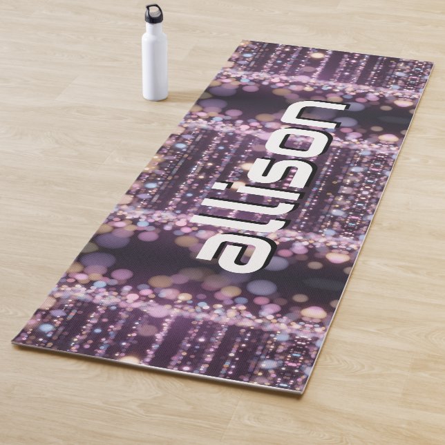 Magical pink background name Personalized  Yoga Mat (In Situ)