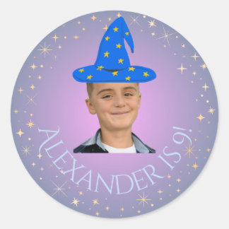 Magical Pink & Blue Wizard Photo Sticker