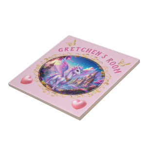 Magical Pink Dragon Girl's Room Tile