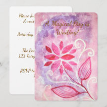 Magical Pink Floral Fairy Garden Birthday 