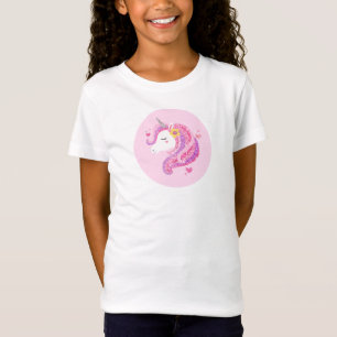 Magical Pink Glitter Unicorn Face T-Shirt
